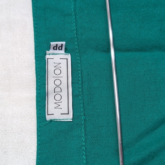 Modo On Spruce Green Linen Blend Sleeveless Crop Top Size Extra Small - Picture 2 of 5